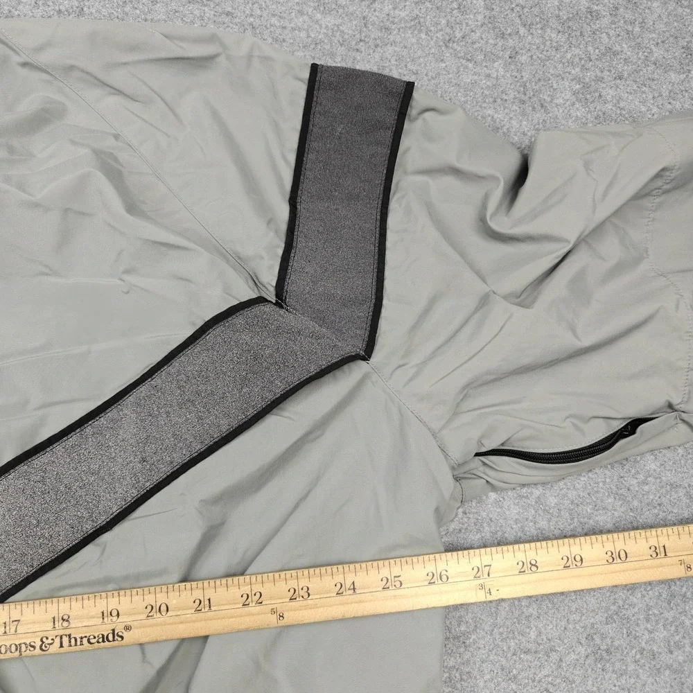 UNICOR IPFU Jacket Mens Medium Gray Army Reflective Windbreaker Full Zip